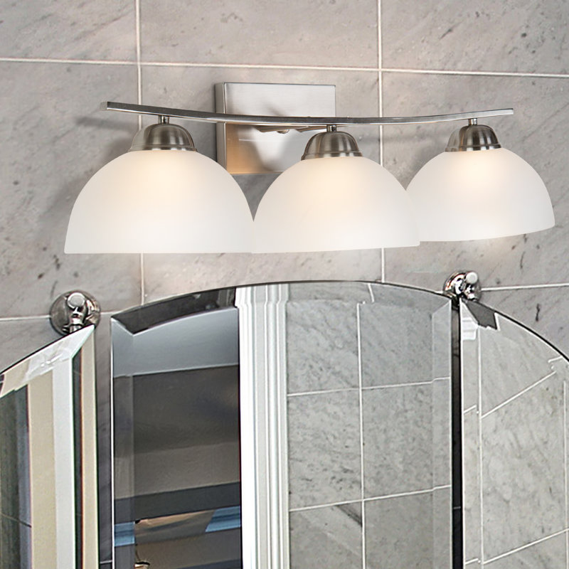 Éclairage pour salle de bain 3 lumières Babin, Acier satiné
