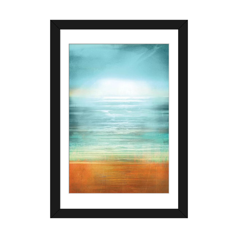 «Ocean Abstract», reproduction d'impression sur toile, H 24 po x l 16 po x P 1 po, Papier d'art encadré noir, Blanc