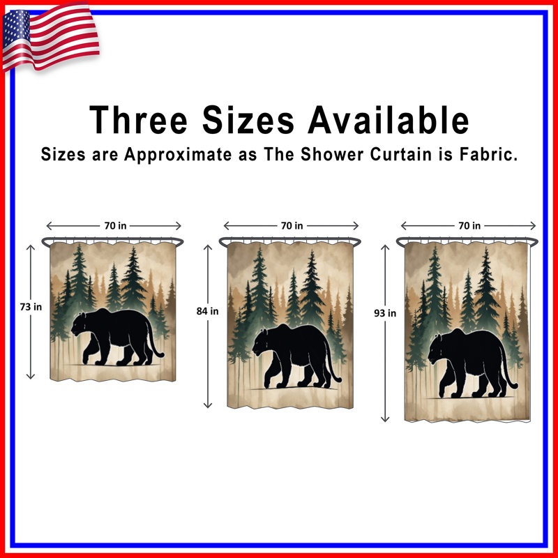 Rideau de douche Bear In Forest, L 70 po x H 84 po