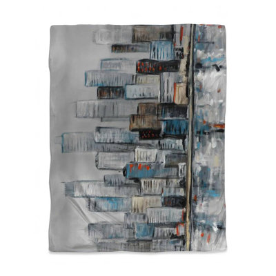 Contemporary Abstract Urban Skyline Duvet Cover - Home Decor