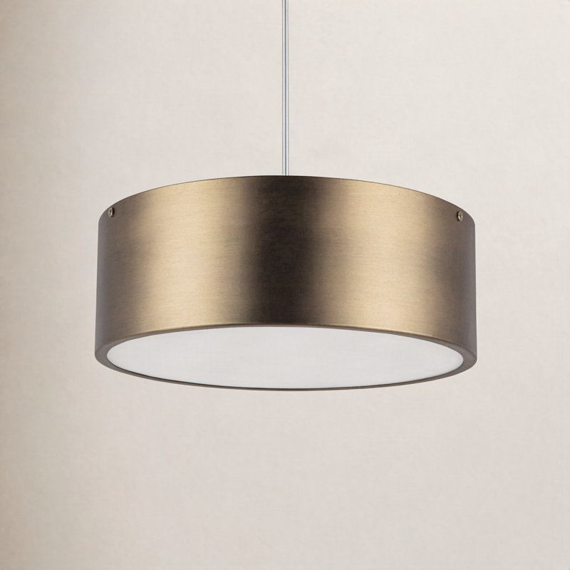 Mossy 2-Light Drum Flush Mount, Aged Gold