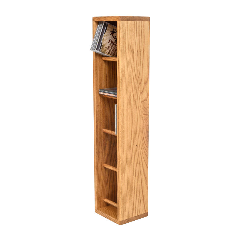 Dowel-Style Wooden CD Rack - 06W Series, Clear, 33.5" H x 7.25" W x 6.5" D