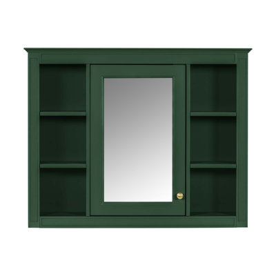 Modern Wall Mounted Bathroom Medecine Cabinet With Mirror & 6 Open Shelves