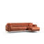 Canapé-lit d'angle Cinnamon, structure en bois de hêtre et panneau de particules, 113,0 po x 66,5 po x 33,5 po | Tissu 100% polyester, mousse 28,0 cm | Système de canapé-lit durable avec mécanisme de dossier, pieds en métal doré, 2 coussins inclus-1924274395-1924274392