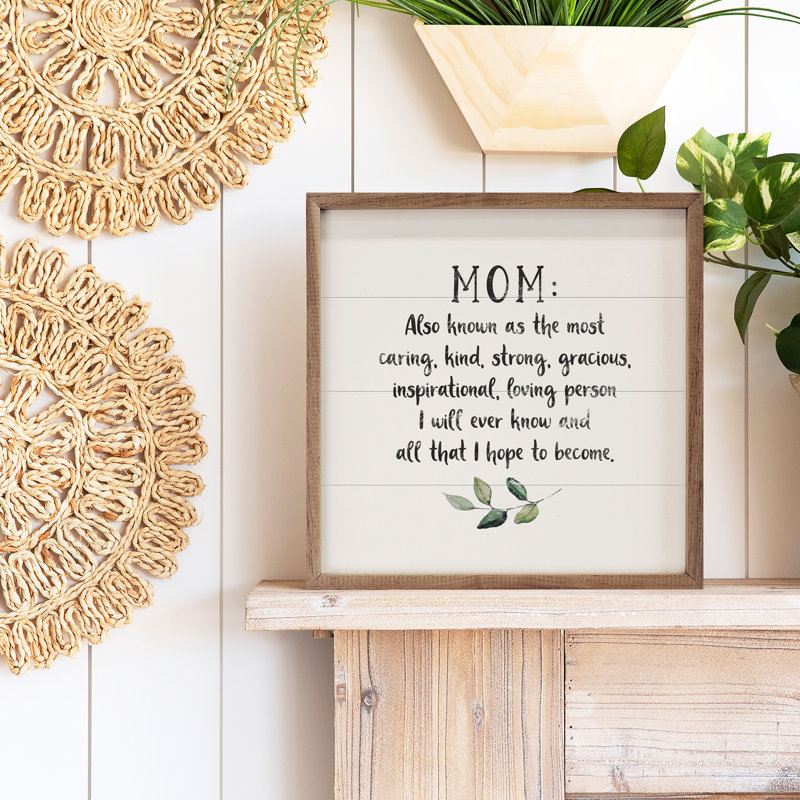 Mom Also Known As Greenery White, 4" W x 4" H