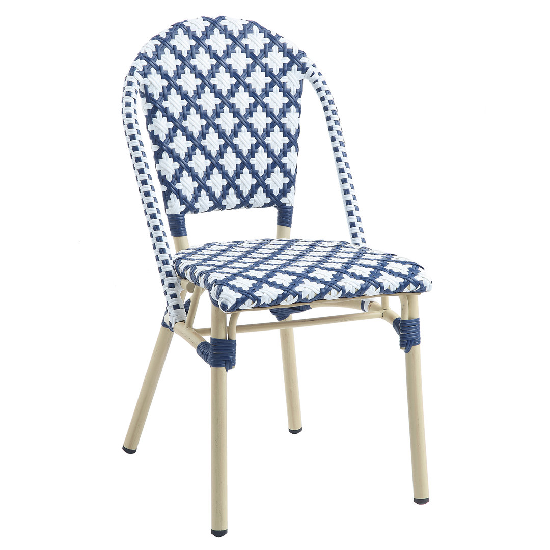 Allexia Wicker Outdoor Bistro Chairs Aluminum Dining Chair (Set of 2) Longshore Tides