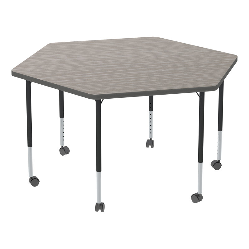Table d'activité mobile à hauteur ajustable avec roulettes Structure Series, Strandz cosmique, Charbon/Noir