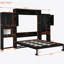 Grand lit escamotable avec bureau, coiffeuse et armoires, espresso