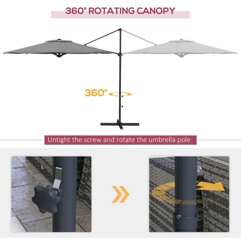 Selimir 115.7'' Cantilever Umbrella, Gray