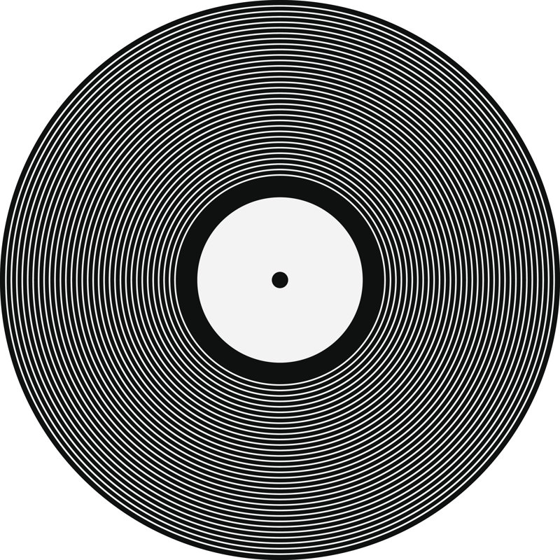 Disque vinyle, H 12 po x l 12 po x P 1,25 po