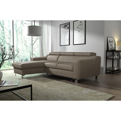 Avaiyah Leather Chaise Sofa with Sleeping Function and Storage