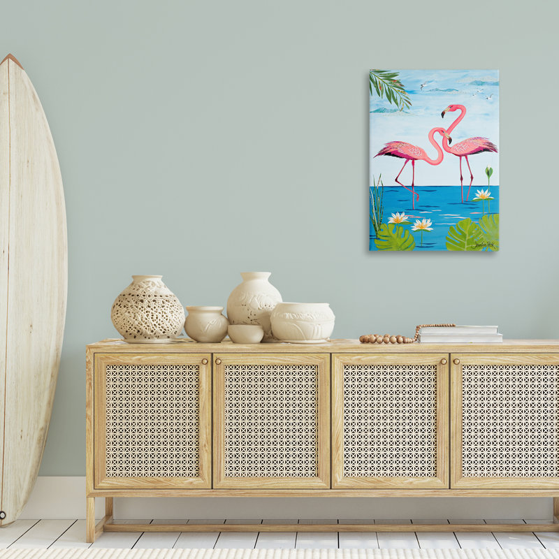 Jolie toile flamants roses par Jennifer Peck, H 36 po x l 24 po