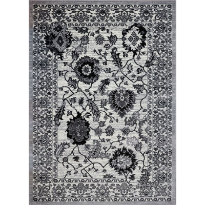 Tapis géométrique gris / crème