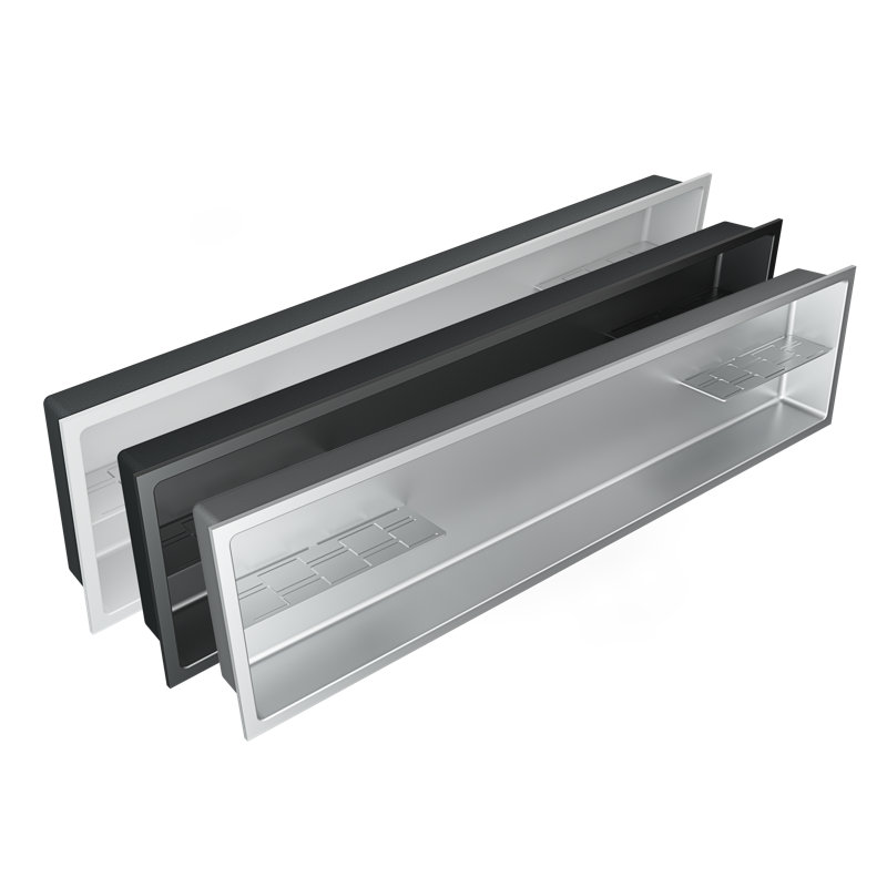 Niche de douche l 48 po x H 12 po, Noir