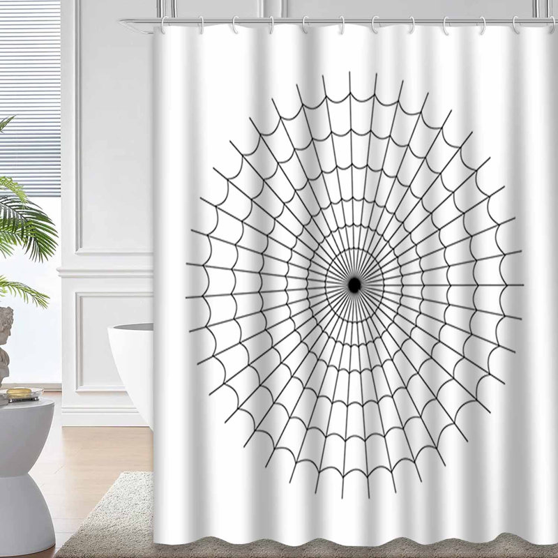Rideau de douche noir avec 12 crochets, L 72 po x l 84 po