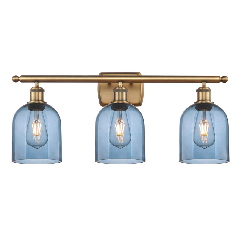 Anacaren 3 - Light Dimmable Vanity Light, Brushed Brass, Princess Blue