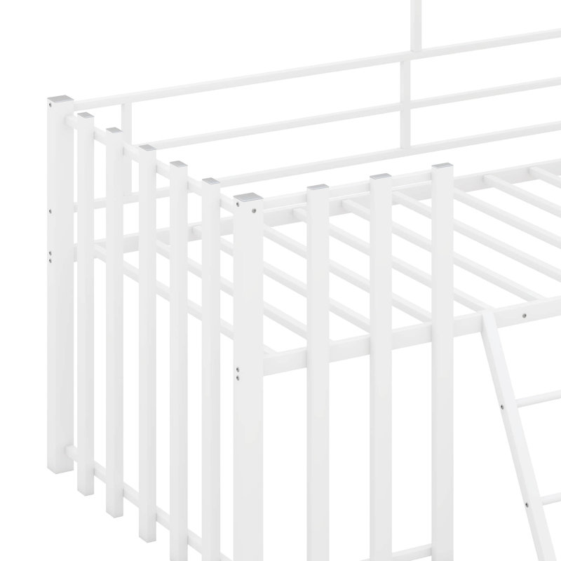 Lit simple en métal Nyyear, Blanc