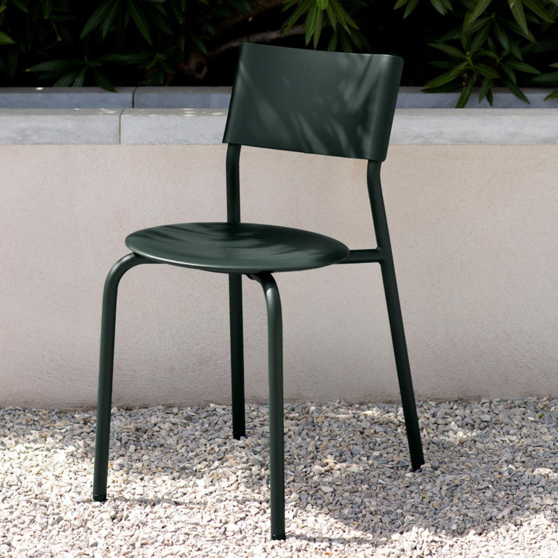 Midi Outdoor Dining Side Chair, Forest Green
