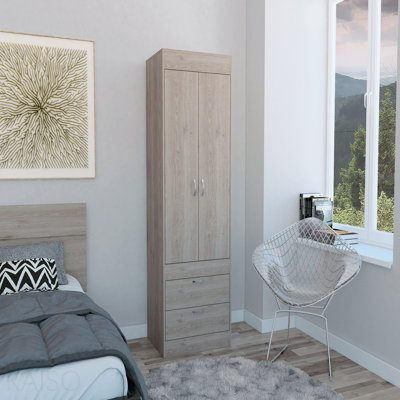 Armoire 2 portes gris clair