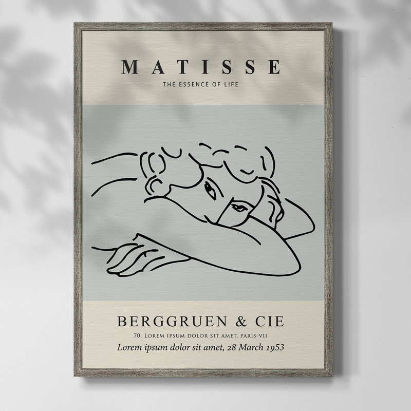 Matisse L, reproduction d'art encadrée - Bois massif, H 11 po x l 9 po