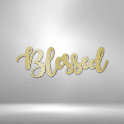Scripture Walls Scripture Walls Blessed Script Steel Sign Laser Cut Powder Coated Home & Office Metal Wall Decor Multiple Sizes & Colors