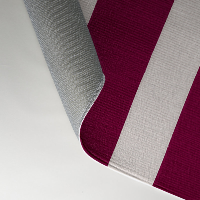 Tapis intérieur / extérieur rouge HorizontalStripes, Rectangulaire 3 pi x 5 pi