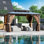  Pavillon de jardin permanent en métal 14 pi x 10 pi