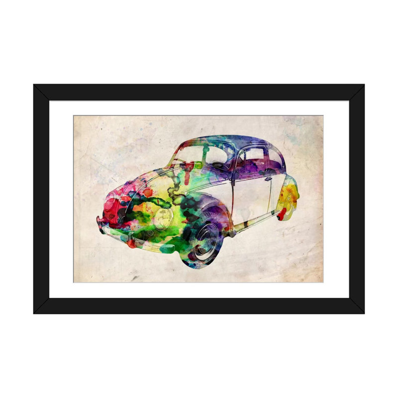 Reproduction d'art graphique sur toile «Beetle (Urban)» par Michael Tompsett, H 16 po x l 24 po x P 1 po, Blanc
