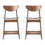  Chaises à hauteur de comptoir grises de style Mid-Century moderne, ensemble luxueux de 2 tabourets de bar en bois massif, îlot de cuisine contemporain rembourré-134198241-134198240