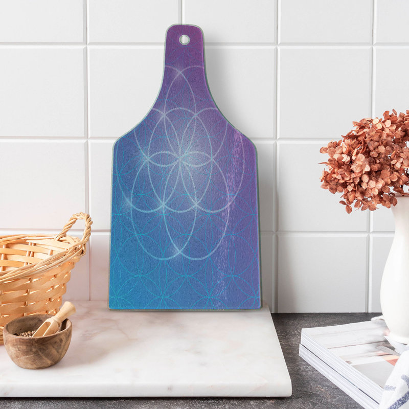 Planche à découper ronde en verre trempé Ambesonne