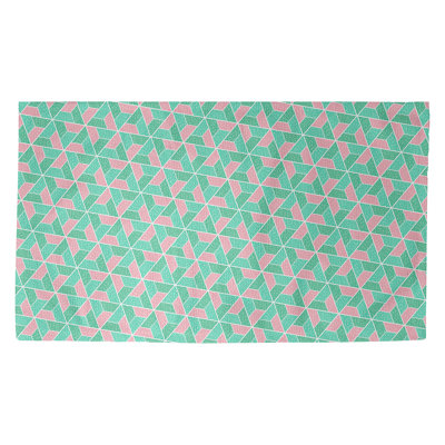 Tapis vert/rose trapézoïdals Avicia