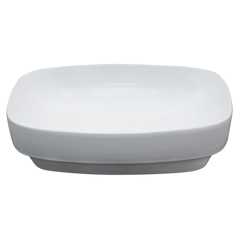 Lavabo de salle de bain semi-encastré 20 po x 15 po - Comptoir en céramique blanche avec trop-plein