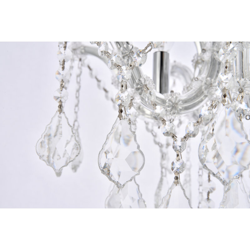 Cristal taillé royal transparent Maria Theresa Maxfield, Chrome chrome, H 15 po x l 18 po x P 18 po, 4 lumières