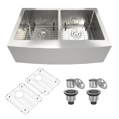 33'' L Double Bowl Stainless Steel Kitchen Sink