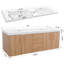 Meuble-lavabo moderne peu encombrant avec armoire en MDF et lavabos doubles pour la maison