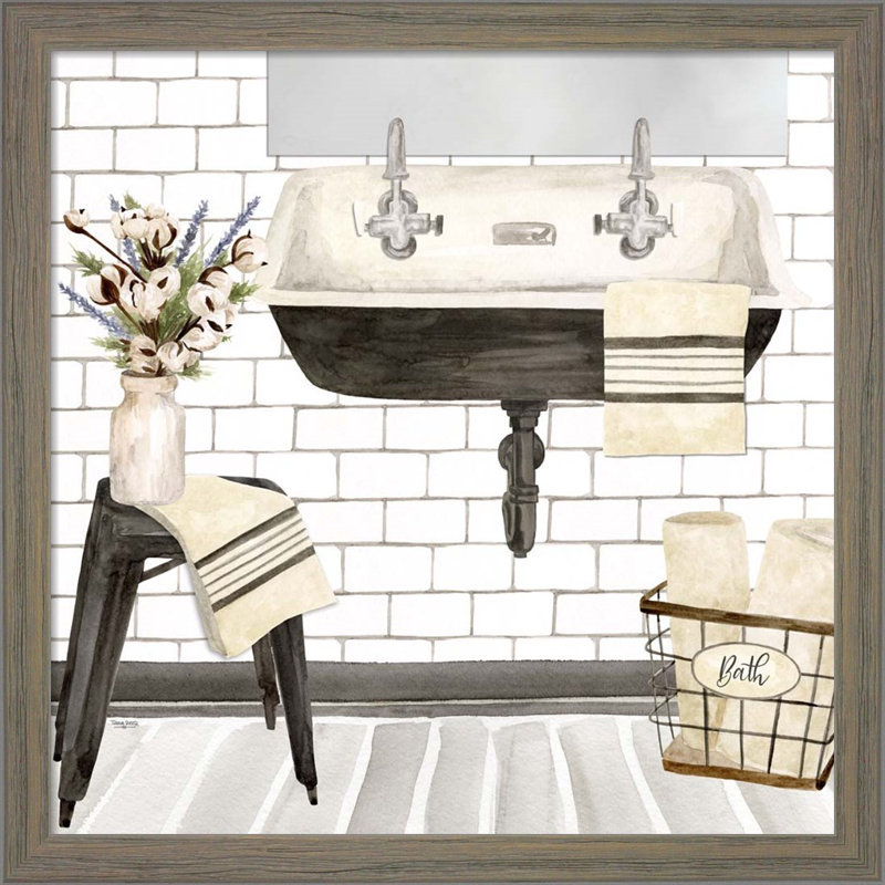 «Farmhouse Bath Tub» par Tara Reed, art encadré (ensemble de 2)