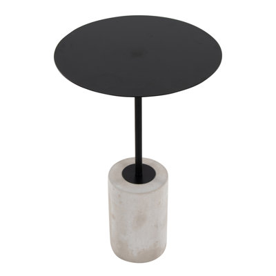 Table d'appoint contemporaine en béton et acier noir Symbole
