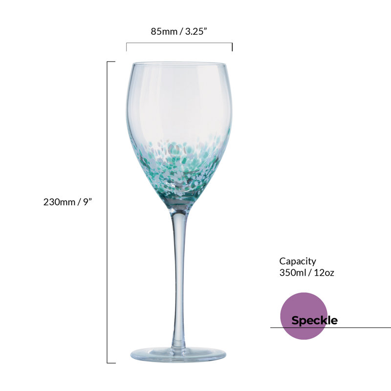 Speckle 11.75oz. Glass All Purpose Wine Glass Stemware Set