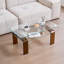 Table basse moderne en verre trempé avec rangement à 2 niveaux, transparente et durable pour le décor du salon-68849219