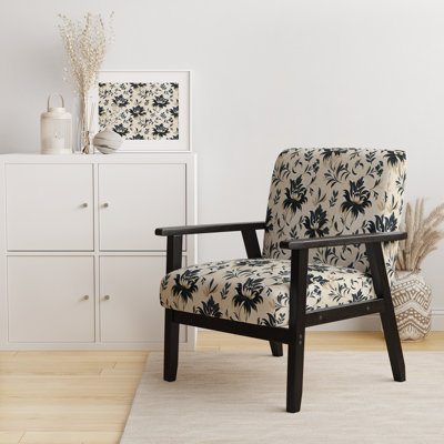 Fauteuil Sleek Damask Harmony I - Velours rembourré bohème et éclectique