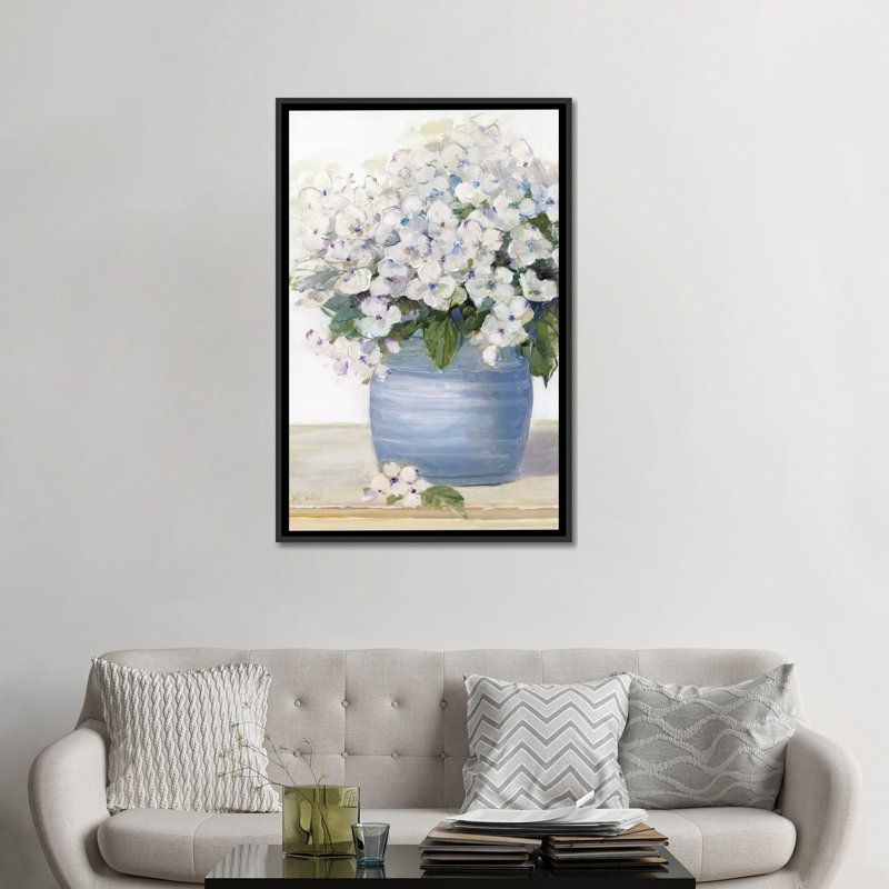 « jolie lavande ii », impression sur toile, H 26 po x l 18 po x P 1,5 po, Toile avec cadre noir, Pas de tapis