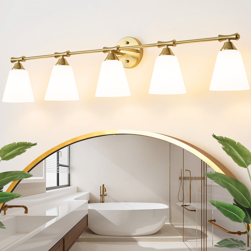 Éclairage pour meuble-lavabo à intensité variable Elouan, Doré, 5