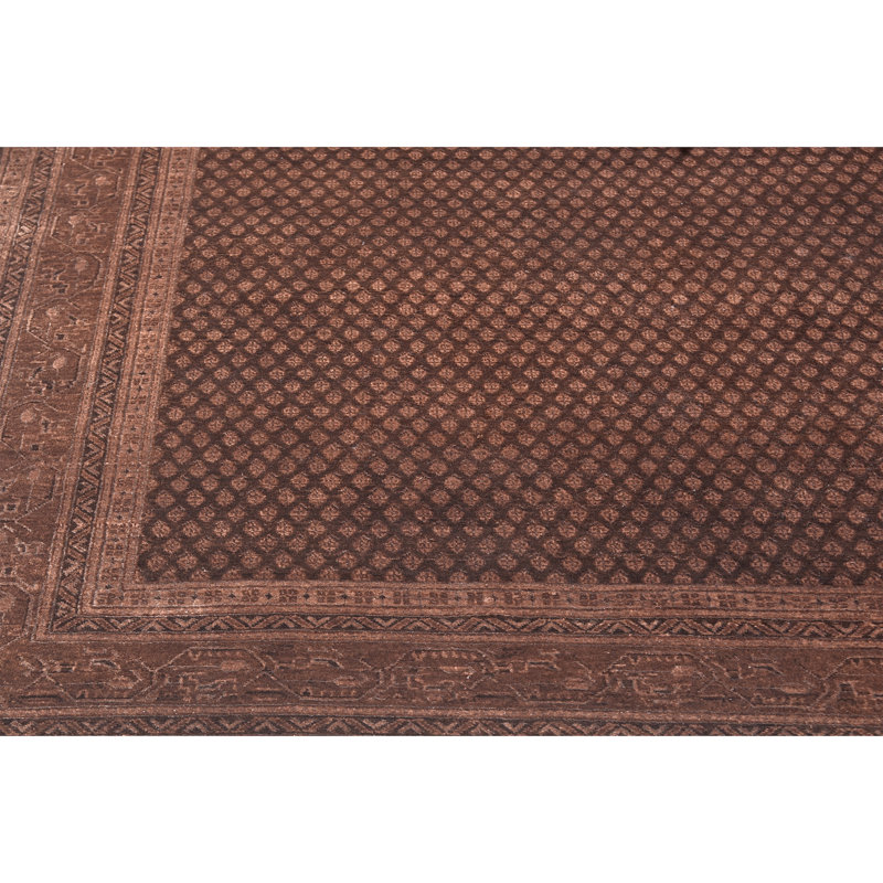 Hand Knotted Area Rug in Brown