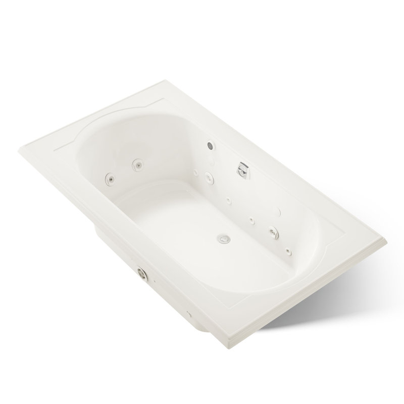 Memoirs 72" x 42" Drop in Combination Acrylic Bathtub with Light and Heater Included, Cashmere