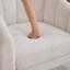 Fauteuil demi-tonneau capitonné avec pieds en métal-1287698101