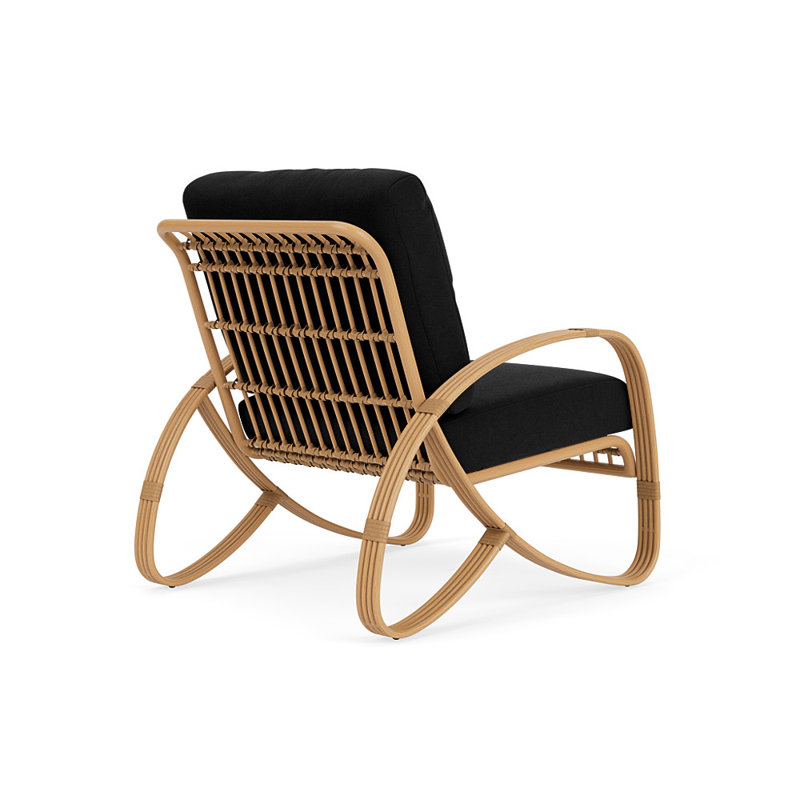 Riviera Outdoor Lounge Chair, Canvas Black