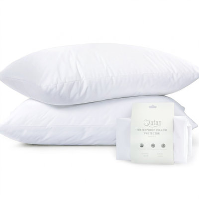 Waterproof King Size Pillow Protectors Set Of 2 – Soft Microfiber Zippered Pillow Case Protector, Noiseless Breathable Tpu Backed Pillow Encasement King 2 Pack