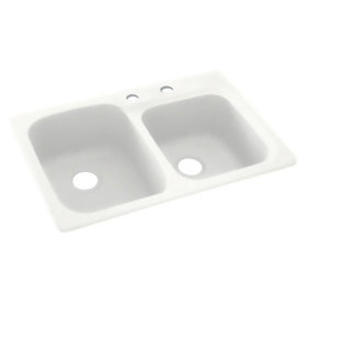 33'' L Double Bowl Solid Surface Kitchen Sink