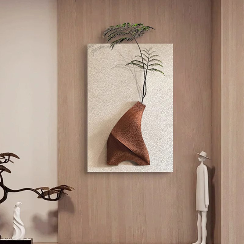 Zen-Style Three-Dimensional Sandstone Greenery With Lighted Murals, 39.37" H x 27.56" W x 1.18" D