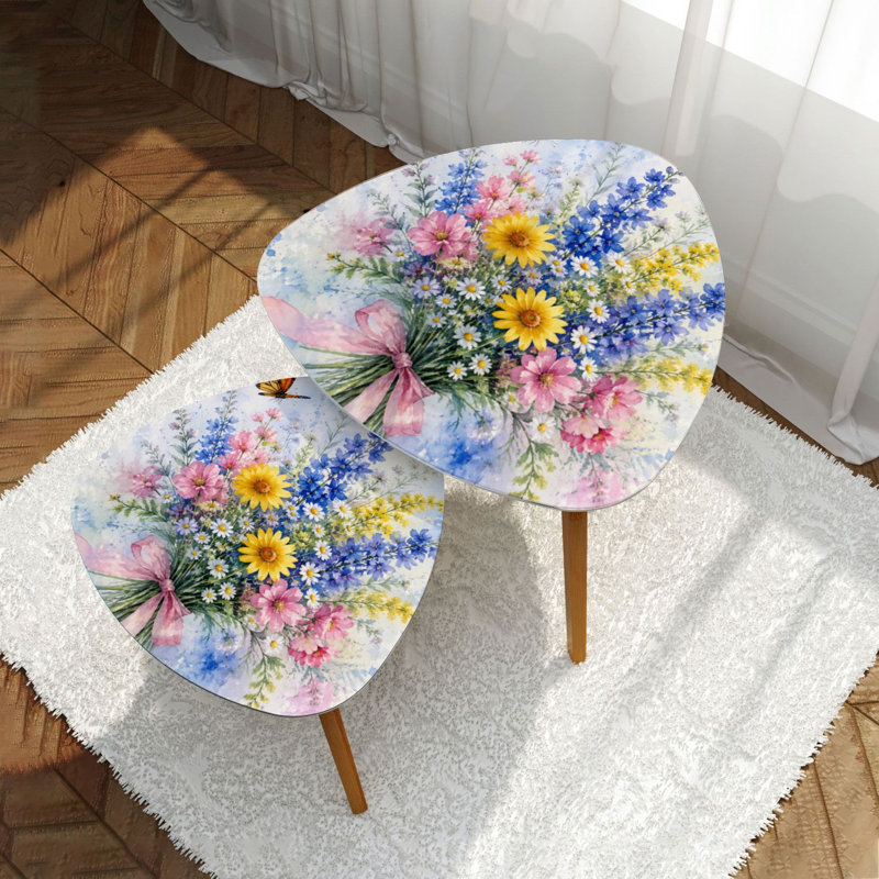 Ensemble de 2 tables basses gigognes Triangle